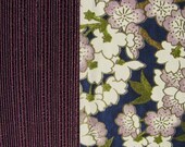 Handmade Blank Journal/Sketchbook - Purple and White Flowers on Blue