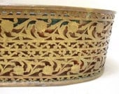 Brass Filigree Planter with Copper Insert, Brass and Copper Planter,
