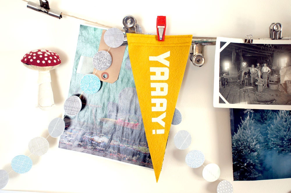 YAAAY Felt Pennant // Photo Booth Prop // Wedding or Party Decoration