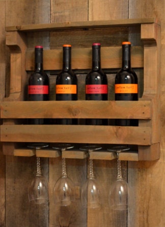 Wine Rack Cedar Barnwood Wall Hanging Wine Glass Holder Spring