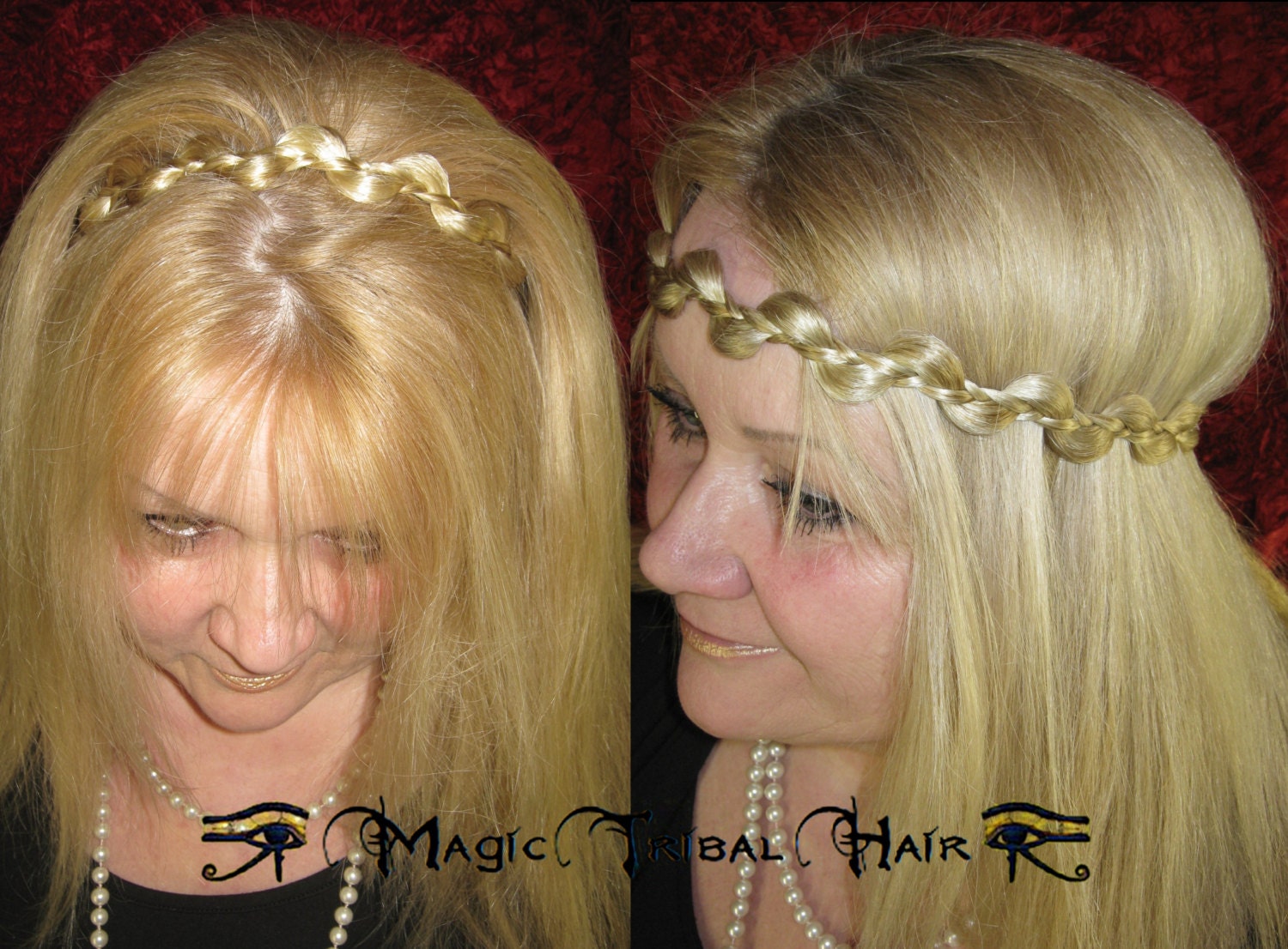 CUSTOM elf TIARA braid HEADBAND hairband Fairy crown hair piece Fantasy Wedding wiglet Tribal Fusion Belly Dance extension