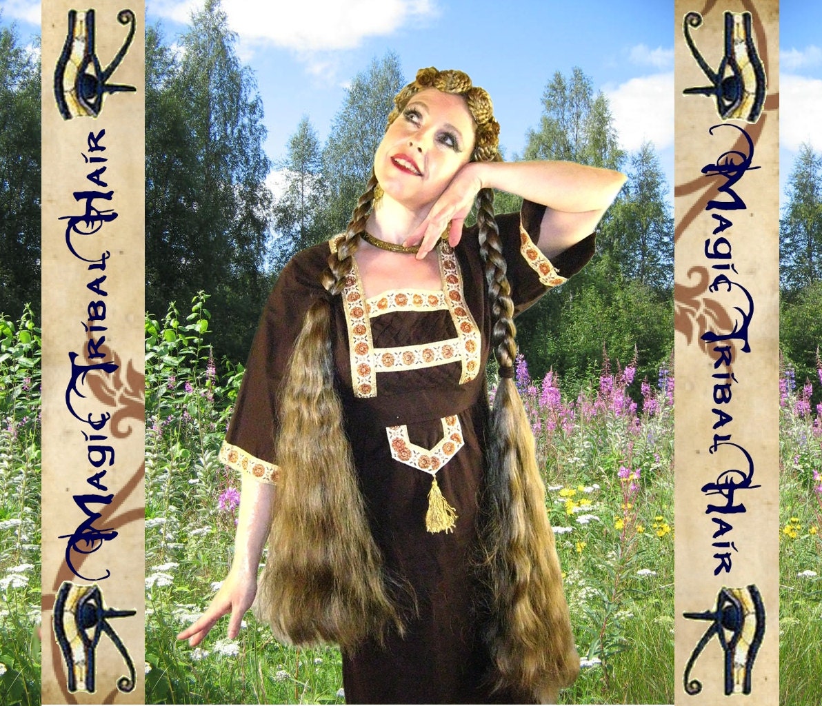 2 x MEDIEVAL BRAID EXTENSION 36''/90 cm C U S T O M color Game of Thrones wig Renaissance reenactment Tribal Fusion belly dance costume