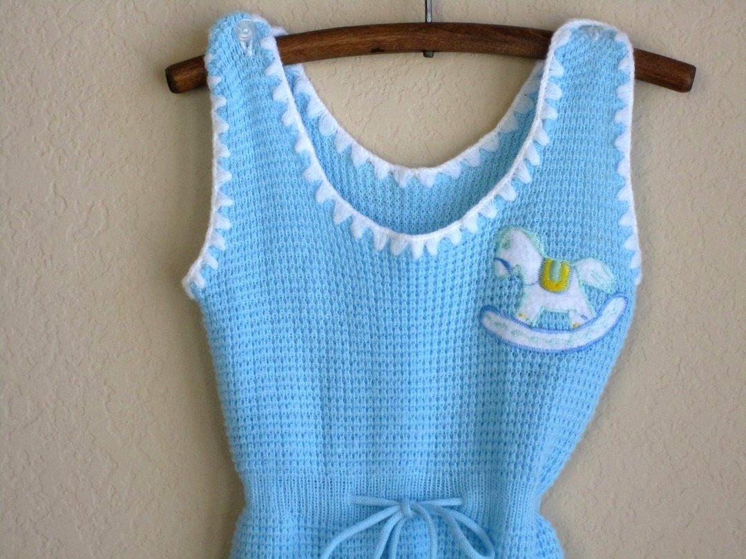 vintage knit footed jumpsuit 9 months