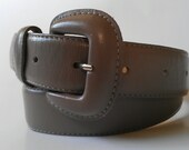 Creamy Gray Vintage Leather Belt