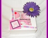 6 Piece Baby Girl Onesie and Diaper Cupcake Gift Box-An Absolutely Perfect Baby Girl Gift-FREE SHIPPING