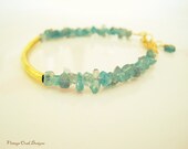 Semi-Precious Stone Bracelet, Aquamarine & Gold Bracelet, Minimalist Jewelry,Seafoam Jewelry,  Bridesmaid Gift, Summer Fashion, Aquamarine