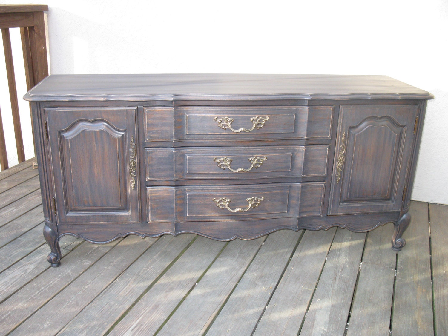 Chic and Shabby Black TV Stand / Media Stand / Entertainment Center / Console / Foot of Bed Chest