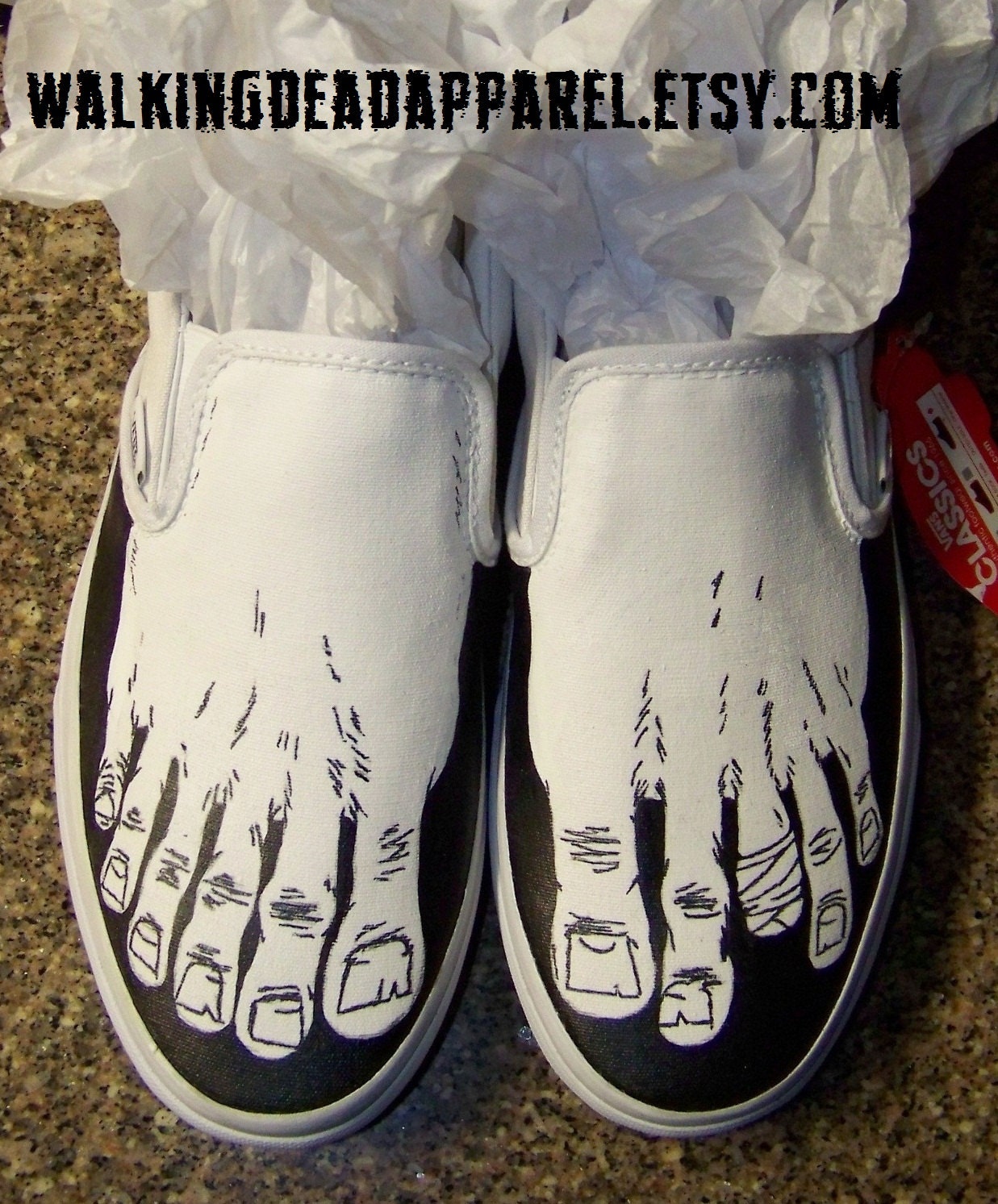 NEW Handpainted Dead Head Zombie Shoes