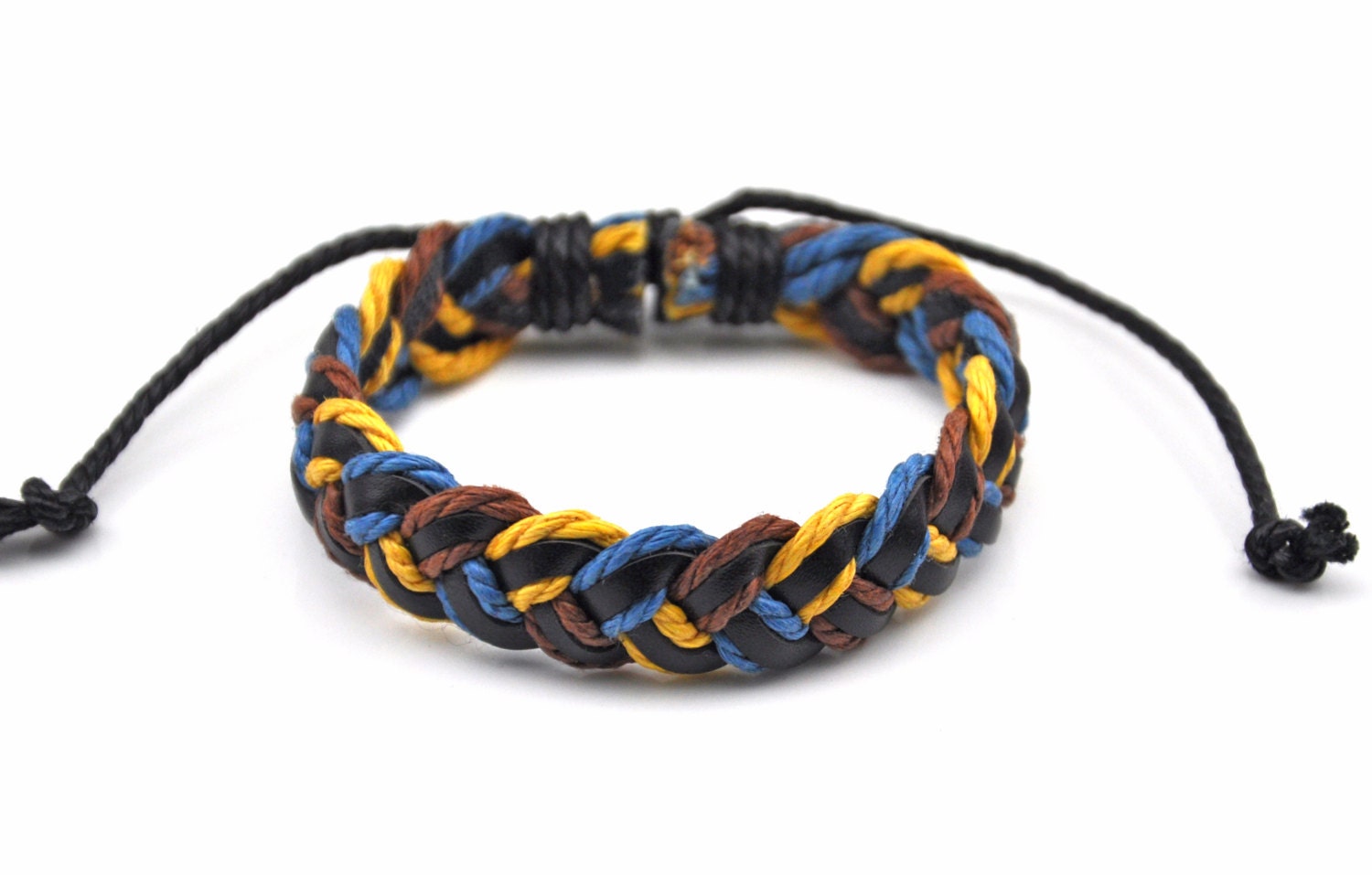 jewelry gift girl bracelet women bracelet With Brown Leather Multicolour Cotton Ropes Woven bracelet Cuff  sh-0793