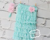 Petti Romper - Lace Romper - Strapless Romper - Aqua Petti Romper