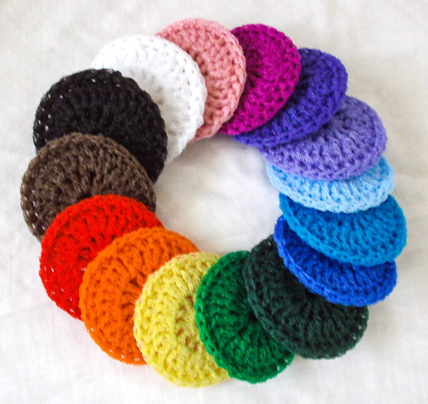 Nylon Pot Scrubber - Set of 100 - Party Favors - Choose Your Colors - Crochet Dish Scrubbies - Made to Order