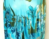 Vintage silk velvet burnout deco floral poncho