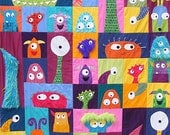 Scary Squares Monster Quilt Pattern PDF