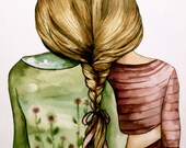 Sisters art print gift idea