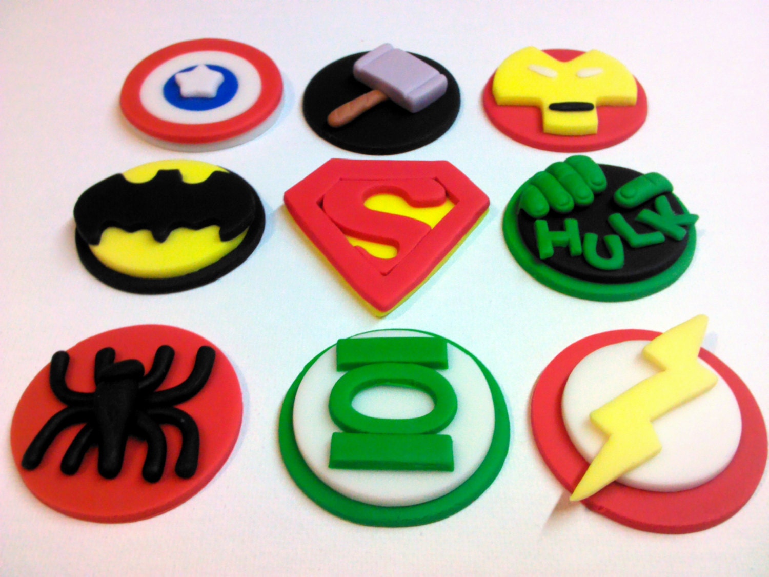 Superhero, Pick Your Pieces, Edible Fondant Cupcake Toppers