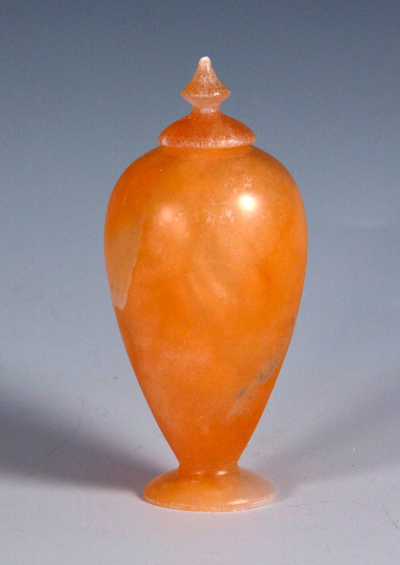 Beautiful Translucent Orange Alabaster Keepsake Vase