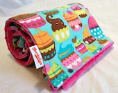 Turquoise Sweet Treats Fuchsia Blanket