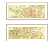 1922 Florence  City Plan Diptych Street Maps Italy Firenze Italia
