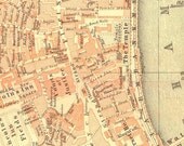 1907 Original London Antique Maps, Set of Four City Maps,  Original Street Plan, Baedeker