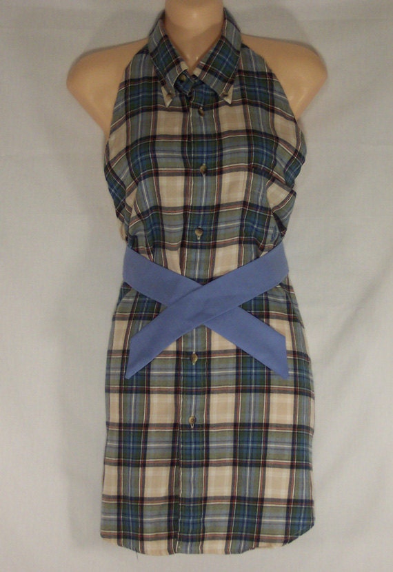 Children's Flannel Art Smock - Upcycled Men's Shirt