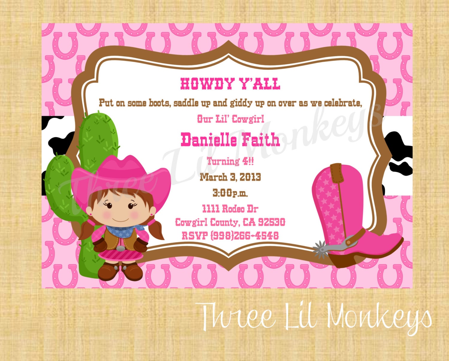 Cowgirl Invitation -DIY Printable Il_170x135