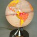 Vintage Illuminated 8 Inch Globe Lamp Small Eclectic Decor Lighting Silver Base