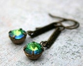 Summer Sale: Vintage Peridot rivoli drop earrings
