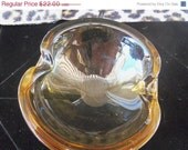 1950s Retro Collectible Ashtray Heavy Amber Glass Mid Century Modern Home Decor Barware Man Cave Mad Men Mod