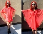 Rose Layered Girly Disco Grecian See Through Mini Dress