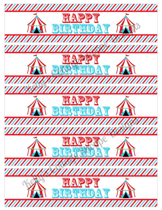 Instant Download Circus Birthday Party Water Bottle Wraps Il_570xn