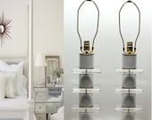 50s 60s DANISH Mid Century MODERN pair (2)  rare Bauer LUCITE table lamps