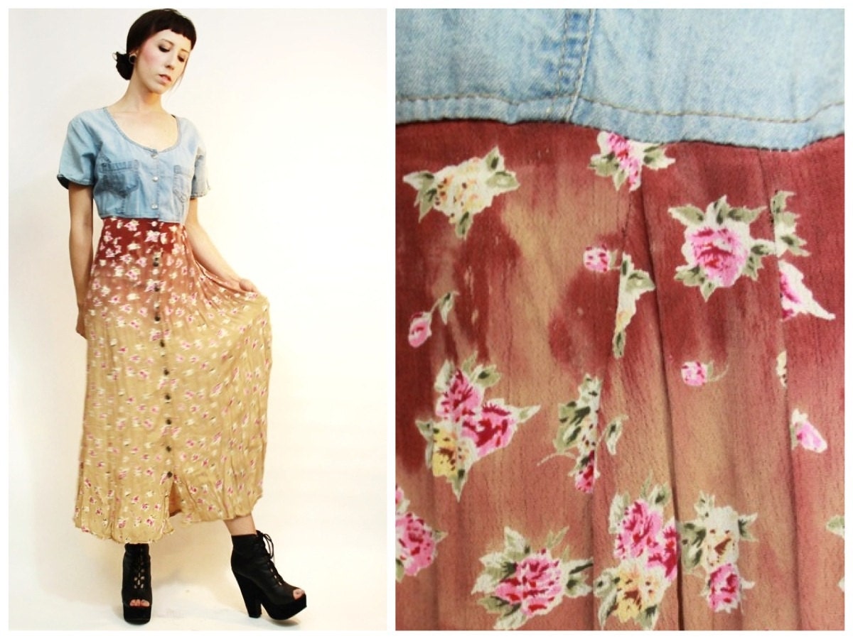 SHRED THREADS Original 90s Vintage Sun Dress Hand Bleached S/M
