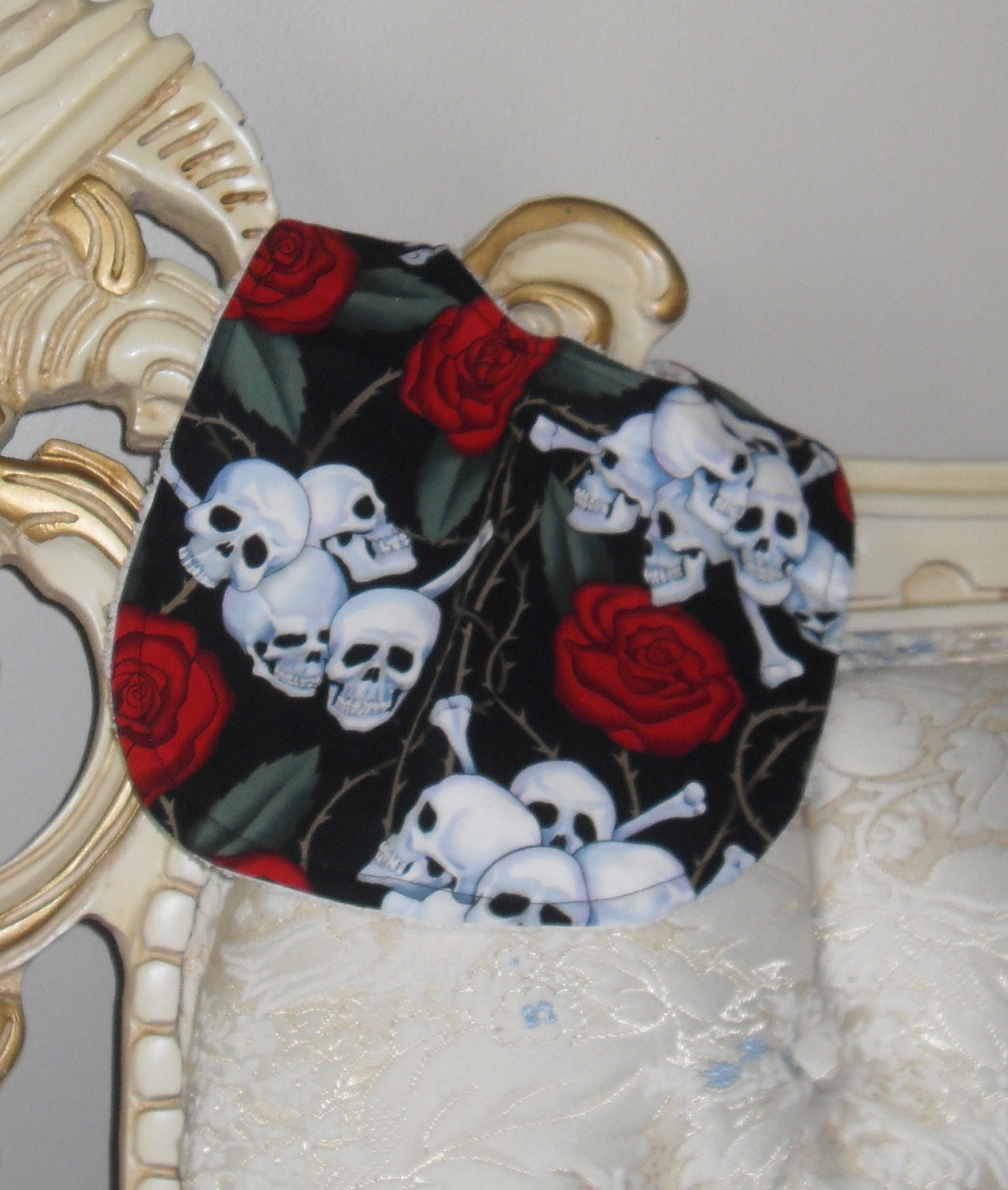 Skulls and Roses Bib
