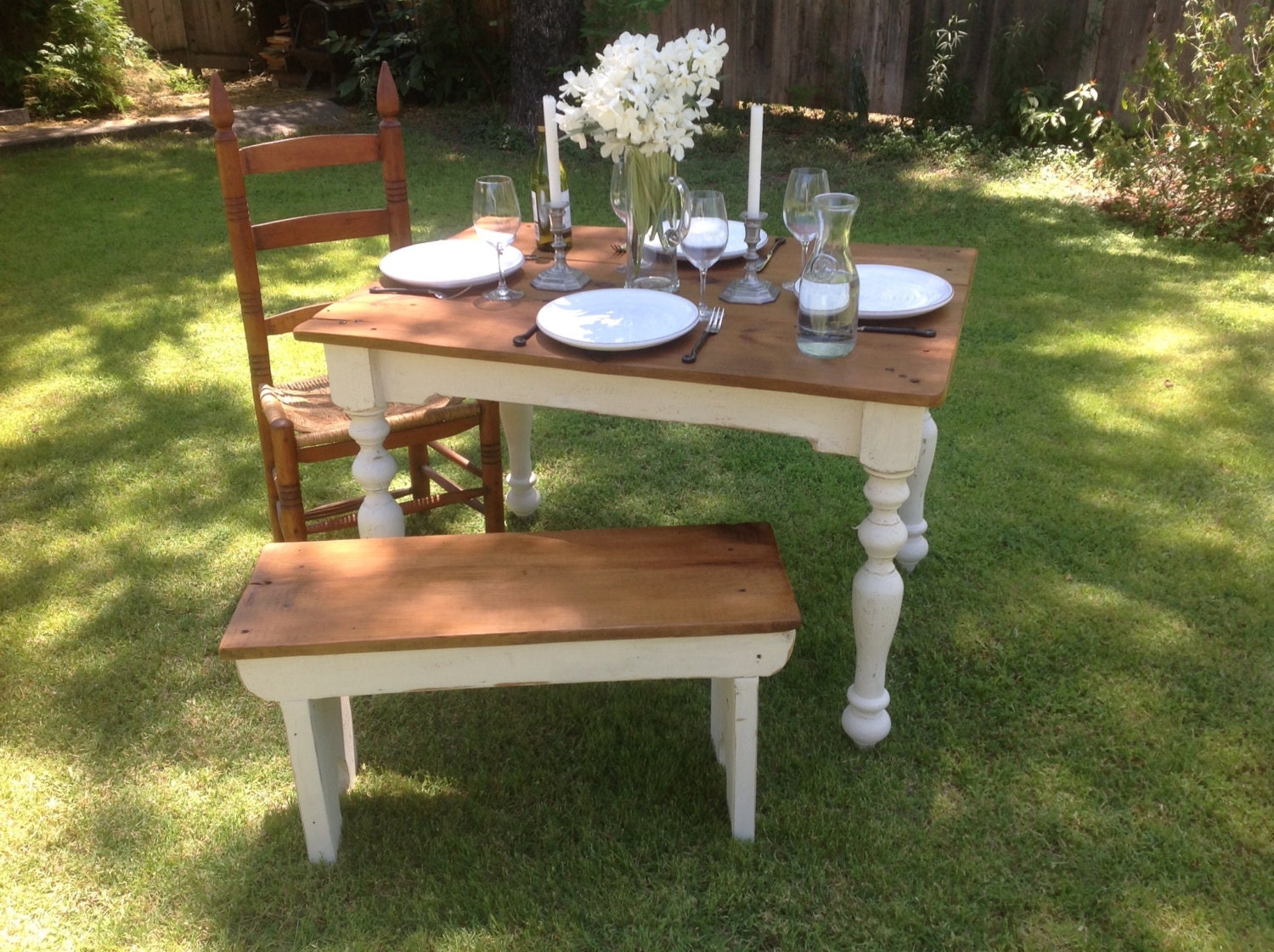 The "Petite" Plantation Farm Table - made with reclaimed wood