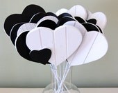 Set of 12 Heart Shaped Table Markers with Chalkboard for Wedding, Valentine, or Party