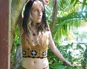 Arabian Stardust Hooded Crochet Festival Top