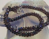 Purple Chinese Cristal chain with silver nicotine molecule clasp