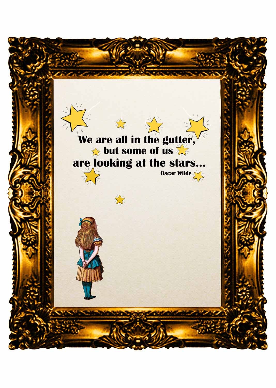 Alice in Wonderland & Oscar Wilde Quote Typography Art Print Decorative art  Wall hangings Wall Decor Poster Nursery Art  Buy 3 get 4th free