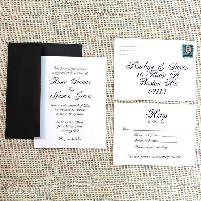 Regality Wedding Invitation & RSVP Postcard Suite By Peachwik - Peachwik Petites - Affordable Invites - Regal, formal wedding invites