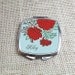 English Rose Compact Mirror - Red Flowers Pocket Mirror - Great for Bridesmaid, Birthday & Gifts, By Peachwik