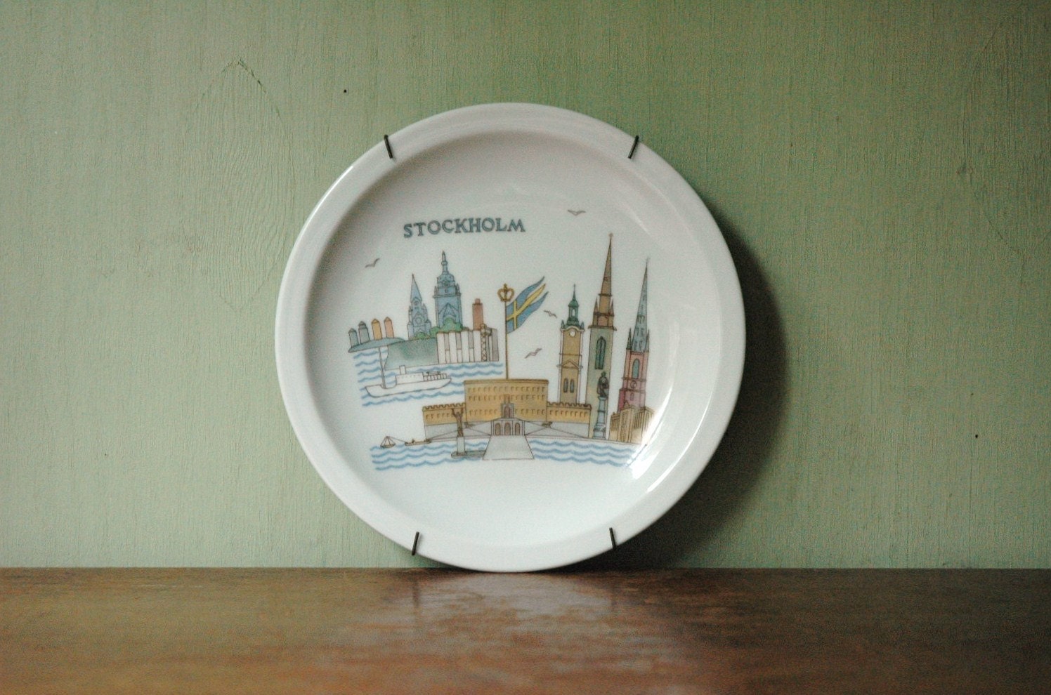 Upsala Ekeby Stockholm Wall Hanging  Plate Designed By Sven Erik Skawonius - Danish Modern Art Plate / Wall Plaque