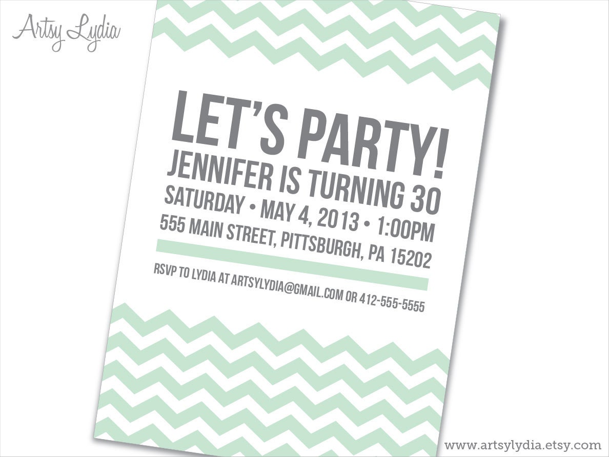 Chevron Invitation: DIY Party Printable