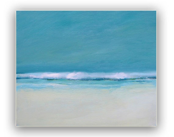 Painting Acrylic Original, Night Waves- Abstract Seascape, Free Shipping