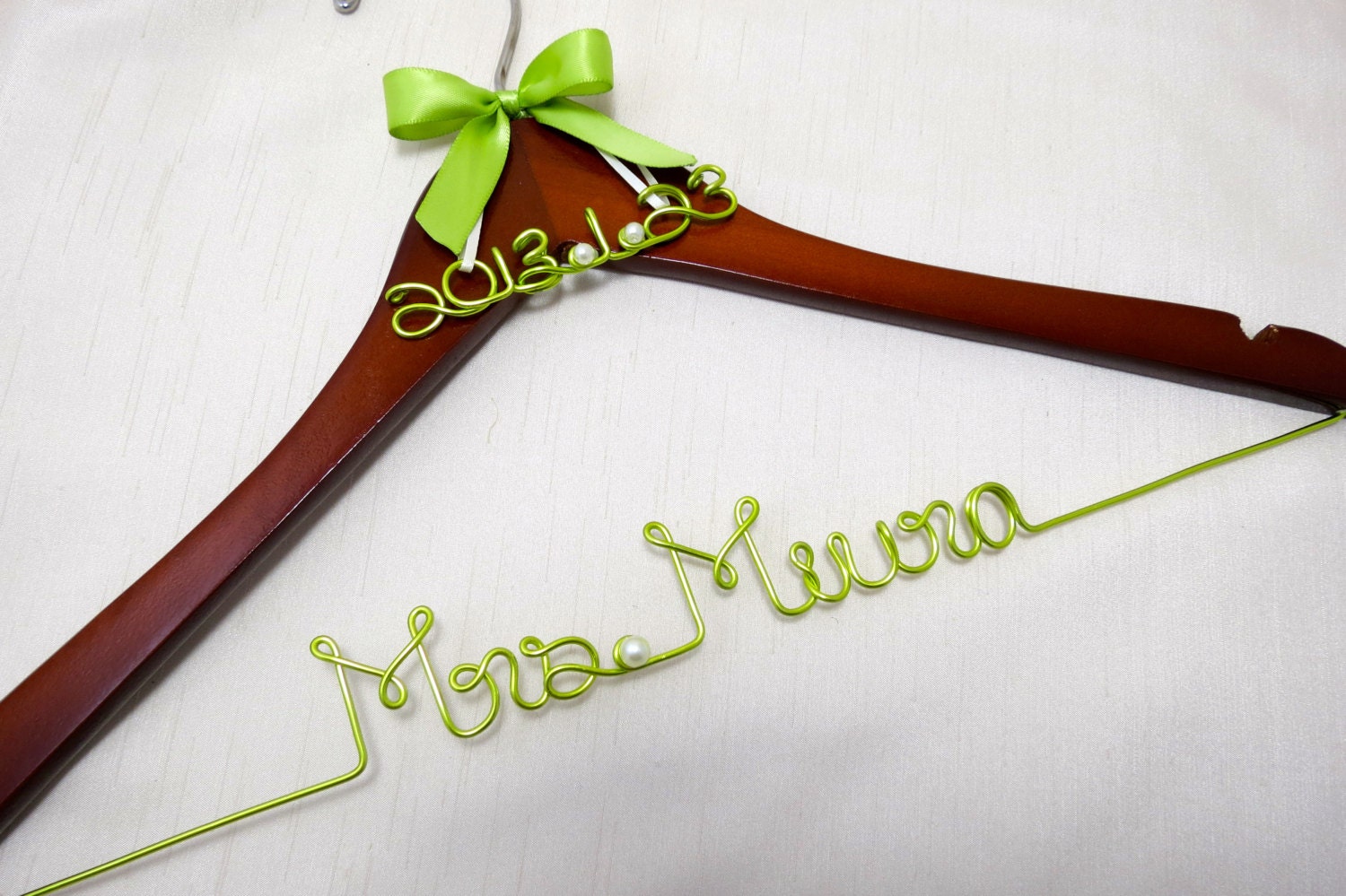 Personalized Hanger with Date Charm, Name Hanger, Wedding and Birthday Gift, Custom Hanger