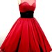 A 50s inspired ruby red chiffon rock ability Cocktail dress, With sweetheart neckline