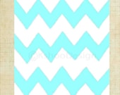 Chevron Mordern Art Print,Blue and White,8x10,Can be custom with your own colors