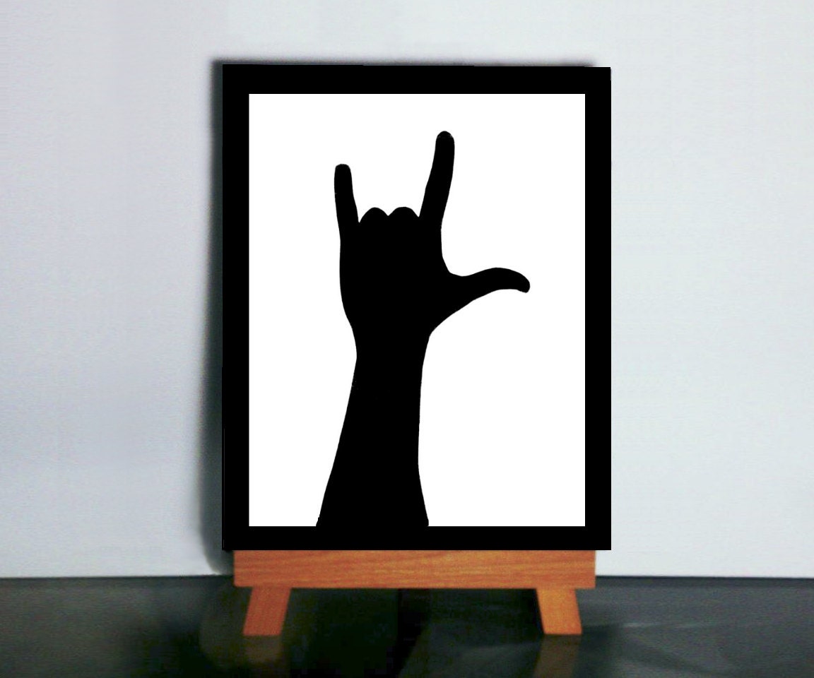 I Love You Sign Language Art, American Sign Language, ILY hand, Love symbol Paper cutting