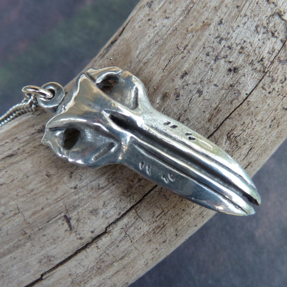 Whale Skull Necklace in  Polished Pewter Metal