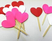 Valentine Hearts Cupcake Toppers Red White Pink Il_170x135