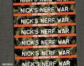 Boys Camo Birthday Party or Nerf War - Water Bottle labels to match Invitations - Printable or Printed for you